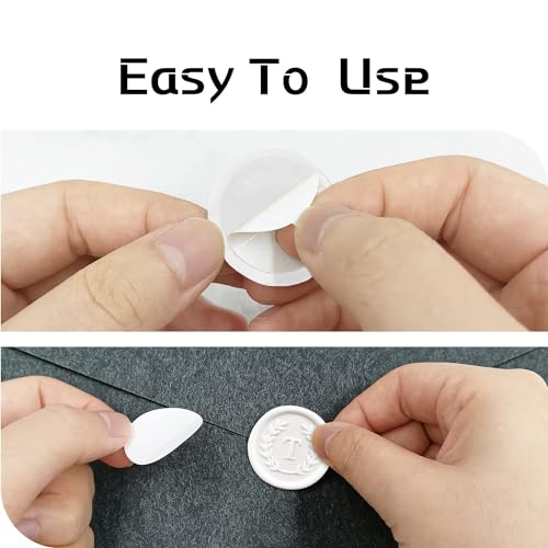 50Pcs White Letter A Adhesive Wax Seal Stickers, Hand-Made, No Need Seal Stamp, Tear and Use Wax Stickers for Wedding Invitations, Envelopes, Christmas Gift - color: White, size: A
