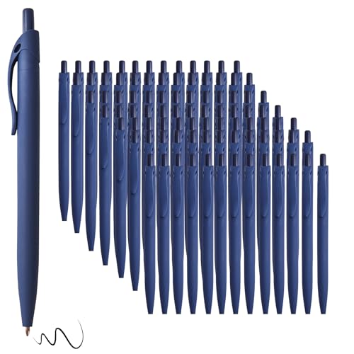 BallPoint Pens, 100 Pack (BLACK Ink),Bulk Pens, Navy Blue Barrel,Click Pens for Office Home and School, Retractable Ballpoint Pens, Medium Point, 1.00MM (Navy Blue) - color: Navy Blue