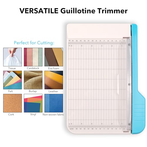 Briartw 2 Pack, 6" and 9" Guillotine Paper Trimmer - Precision Blade for Paper,Photos,Cardstock,Fabric,Leather with Self-Sharpening Blade, Inch/Cm Grid, Portable Paper Cutter for Crafting - color: Large & Mini(6.25"x9" & 4.25"x6")