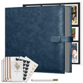 Vienrose 15"x13" Scrapbook Album Gift Set Faux Leather DarkBlue 100 Pages - color: Navy Blue, size: 15"X13" 50Sheets