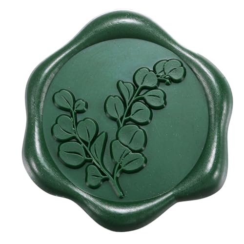 Yoption Eucalyptus Leaf Wax Seal Stickers, 50Pcs Olive Green Envelope Seals - color: Leaf, Olive Green