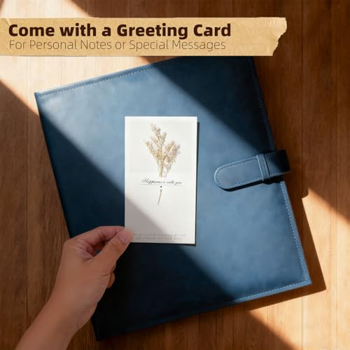 Vienrose 13"x11" Scrapbook Album Gift Set Faux Leather DarkBlue 60 Pages - color: Navy Blue, size: 12.8"X11.2" 30Sheets