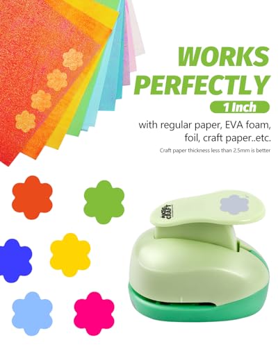 UCEC Flower Hole Punch 1 inch Flower Punches for Paper Crafts Scrapbooking - color: Flower, size: 1 Inch