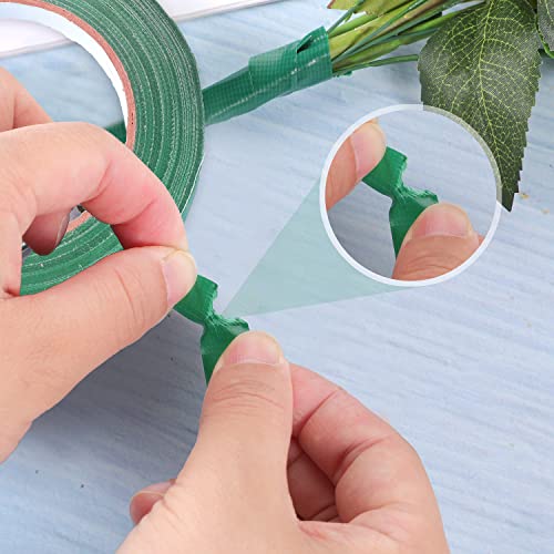2 Rolls Green Floral Tape, 1/2 Inch x 100 Ft, Waterproof Florist Tape - size: 2 rolls/0.5in