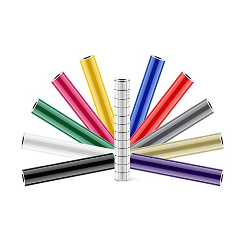 Deco65 12 Inch x 5 Foot 10yr Permanent 10 Rolls Craft Vinyl Bundle Including 12 Inch x 24 Inch Transfer Paper Roll for Cricut, Silhouette & Cameo (10 roll Bundle) - size: 12" x 5ft 10 Roll Bundle