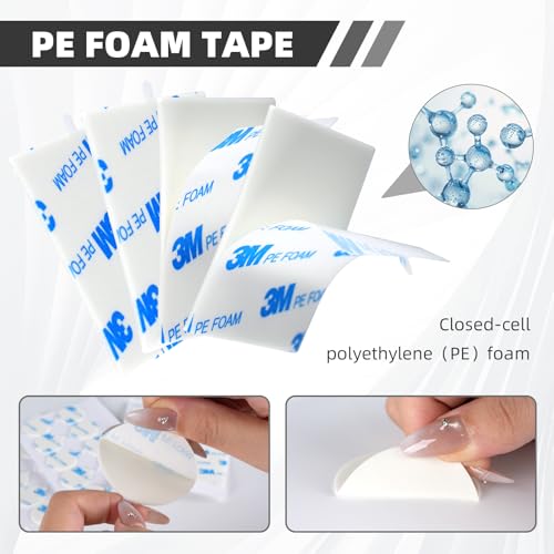 3M Double Sided Adhesive Square 2''×2'' 30 Pcs 1600T PE Foam Tape - size: 2'' - 30 Pcs(Square), style: Square