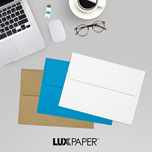 LUXPaper A7 Invitation Envelopes | Peel & Press | 5 1/4" x 7 1/4" | Brilliant White | 80lb. Text | 100% Cotton | 500 Qty - color: Brilliant White - 100% Cotton, size: 500 Qty.