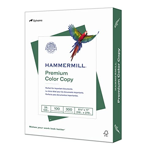 Hammermill Printer Paper, Premium Color 28 lb Copy Paper, 8.5 x 11-1 Pack (300 Sheets) - 100 Bright, Made in the USA, 102700R - size: 1 Pack | 300 Sheets, style: Letter (8.5x11)