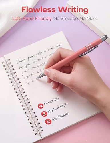 2 in 1 Black Ink Gel Pens with Stylus Tips, Quick-Drying,Smooth Writing. | Supports teaching on iPad&writing on paper,0.5mm Fine Point,6-Pack Morandi colors Gift Box for Journaling, School, Office. - color: 6 Pcs Vintage-Black Ink
