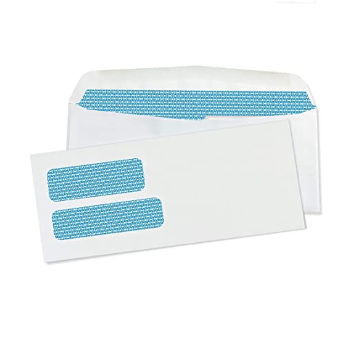 Aimoh #9 Envelopes Gummed Security Double Window Envelopes 500 Count - color: Gummed, size: 500 Count