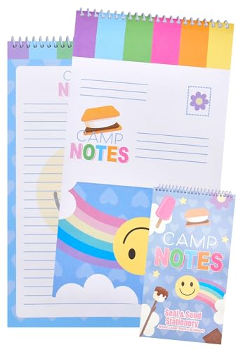 iscream Fold and Send Girls Stationery Card Pad with Seals - Camp Notes - color: Camp Notes