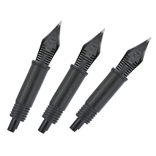 Set of 3 Hongdian Fountain Pen Silver Medium Nibs for Black Forest 1850, 1851, 1861, M2, M1, 1843, 6013, 517D, 517S, 525, 1843 and 920 Series - color: Silver, style: 3 x M
