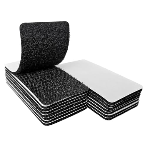 2x4 inch Hook and Loop Strips with Adhesive, Nylon Heavy Duty Hook and Loop Tape, Excellent Grip, Interlocking Tape,for Sewing, Crafting,DIY,Wall Adhesive Strips - 15 Sets - size: 15 Sets - 2 inch x 4 inch Black