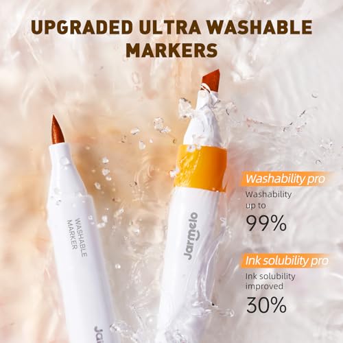 Jar Melo Washable Dual Tip Markers for Kids Ages 4-8, 24 Colors - color: 24 Colors