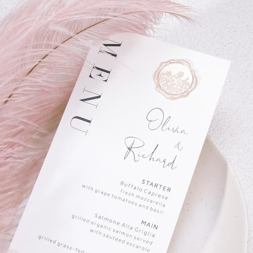 UNIQOOO Wildflower Wax Seal Stickers - Floral Wedding Invitation Envelope Seal Sticker, 50 Pcs Self- Adhesive Champagne Field of Flowers Stickers, Perfect for Christmas, Gift Wrapping - color: Wildflower, Champagne