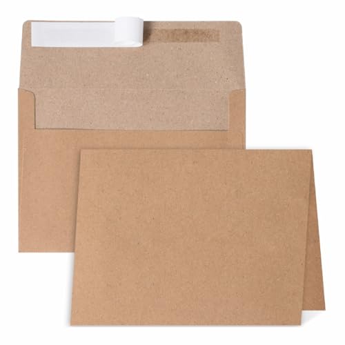 30 Pack A4 Blank Cards with Envelopes, 4x6 Kraft Folded Cardstock and Matching Self-Seal Envelopes, Printable Thank You Greeting Cards, for DIY, Custom Printing, Wedding, Birthday & All Occasions - color: Kraft, size: 30 Pack A4 Cards and Envelopes (4.72x
