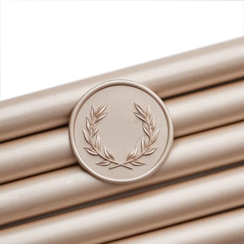 Rosé Gold Glue Gun Sealing Wax Sticks for Wax Seal Stamp | Wedding Invitation, Greeting Card, Branding, Gift Wrapping, 6 Pack