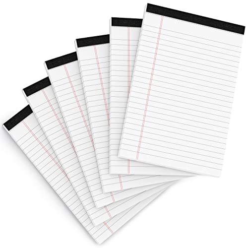 Legal Pads 5x8 Inch Writing Pads for Office Note Pads 5x8 for Work, 6 Pack - color: White-6P