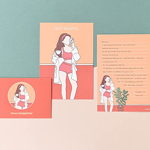 Monolike Fall In Newtro ver.2 Letter Paper and Envelopes Set - 8Type, 32 Letter Paper + 16 Envelopes - color: Fall in newtro ver.2
