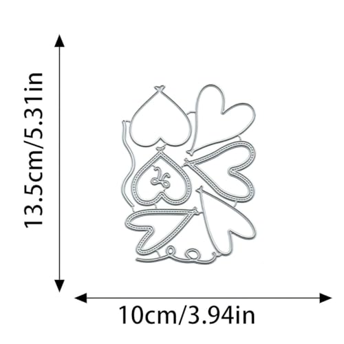 Lapoo 3D Backgrounds Frame Metal Cutting Die for Scrapbooking, New Cutting Dies DIY Album Card Making Decor Paper Craft Metal Die Cuts Party Wedding Decorations (Birthday Love Balloons 5.3 x 3.9 in) - color: Birthday Love Balloons 5.3 x 3.9 in