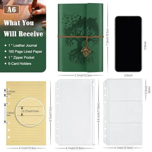 10 Pack PU Leather Journal Notebook, Refillable Journal Bulk, Vintage Travel Journals for Writing, Gift Diary Journal for Women, Men, Girls, 100GSM Lined Paper, Each 160 Pages & 2 Pockets (A6, 5"x7" ) | 5" x 7", 100 GSM Lined Paper, 160 Pages Each, 2 Pock