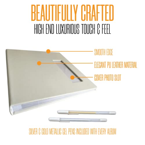 2x6 Strip Album, White Cover White Pages, 2 Gel Pens, 10pk - color: White, size: 10