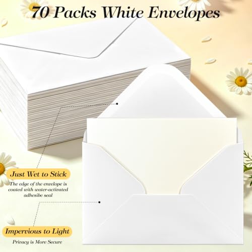 70 Sets Watercolor Cards with Envelopes,Folded Cards 4.3 x 6 Inch