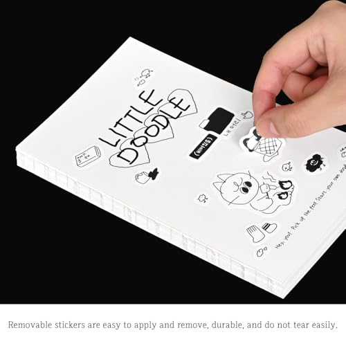 Monolike Little Doodle One Day Theme Sticker 6P Set - Aesthetic Removable Stickers for Journaling, Scrapbooking, Multicolor, Size: 4.33 x 5.51 inches - color: Little Doodle One Day 6p