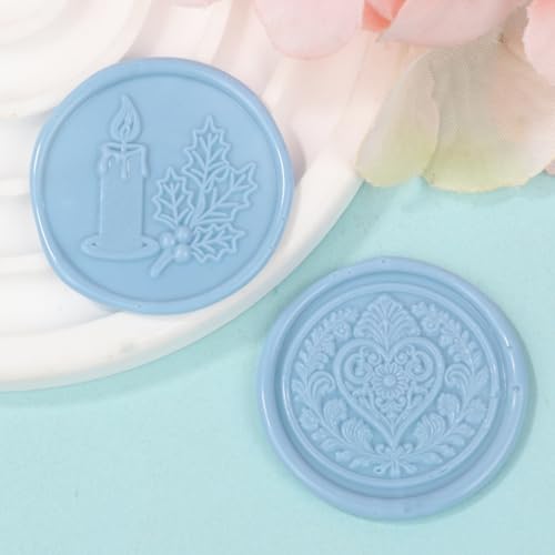 Dusty Blue Wax Sealing Sticks, 12 Pcs Glue Gun Wax Seal Sticks for Seal Stamp Set Suit to 0.43'' Glue Gun Great for Wedding Invitation, Cards, Envelopes, Christmas Ideas (Dust Blue) - color: Dust Blue