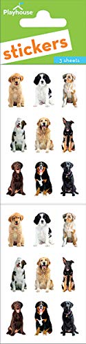 Playhouse Pack of Three Perforated Sticker Half-Sheets for Crafts, Trading & Collecting - Dog Buddies - size: Sticker Pack
