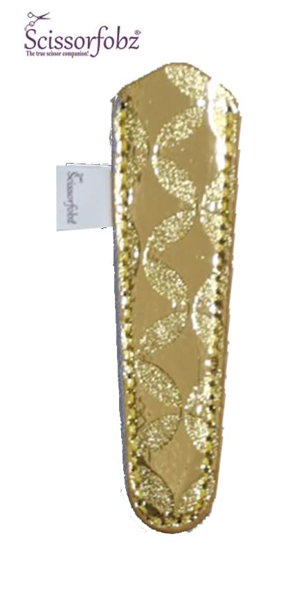 Designer Scissors Sheaths Shears Protective Covers-For Small Embroidery Scissors - Floral Diamond Metallic Gold Design-#SS-255 - color: Floral Diamond Metallic Gold, size: Single Small Size