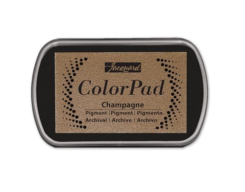 Jacquard ColorPad Archival Pigment Ink Stamp Pads- Metallic Champagne - Acid Free - Non-Toxic - Excellent for Blending, Embossing and Stamping - color: Metallic Champagne