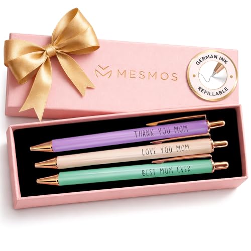 MESMOS 3Pk Fancy Pens Gift Set, Birthday Gifts for Mom, Best Mom Ever Gift, Presents from Daughter or Son, Best Ever Smooth Writing Nice Pen Set - style: Love You Mom