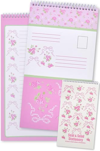 iscream Fold and Send Girls Stationery Card Pad with Seals - Pretty in Pink - color: Pretty in Pink