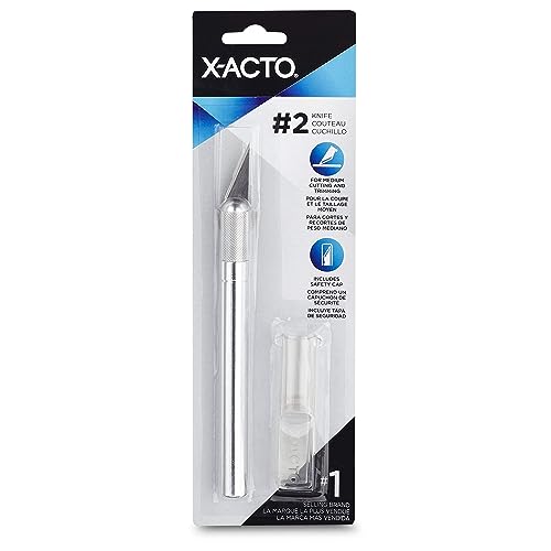 X-ACTO #2 Knife with Safety Cap, Sharp, Durable, Precision Knife, 1 Count - for Medium Cutting and Trimming (Pack of 2) - size: 2 Pack