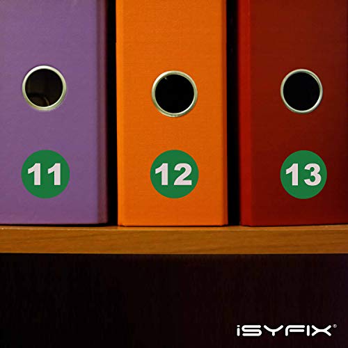 iSYFIX Green Consecutive Number Stickers, 1 to 100, 1 Inch, 1 Set - color: Green, size: 1-inch