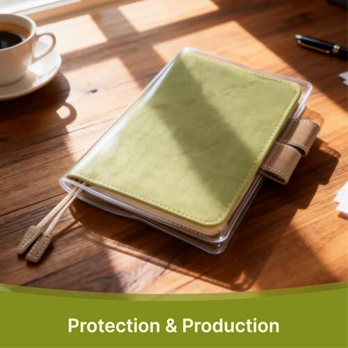 A6 Green Velvet Cover with Clear Protection for Hobonichi A6 Cover