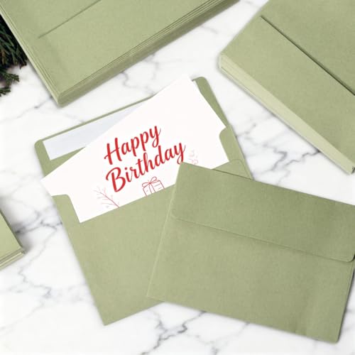 50 Pack A7 Envelopes, Sage Green 5x7 Invitation Envelopes, Self Seal Envelopes Printable, for Weddings, Greeting Cards, Photos, Postcards, Mailing, Party - color: Sage Green, size: 50 Pack A7 Envelopes (5.31x7.28in)