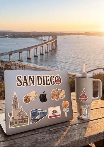 San Diego Sticker Sheet, San Diego Stickers for Laptop & Journal - style: San Diego