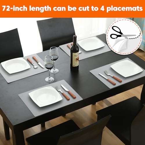 Large Silicone Mats for Kitchen Counter,12"x72" Silicone Roll, Translucent - color: Translucent, size: 72"L x 12"W