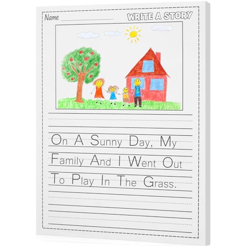 100 Sheets Handwriting Paper for Kid 8.5"x11" Primary Writing Paper | Kindergarten Write Story Bulk, Picture Space and Lines, DIY Craft Writing Kit, Kids Journal Activity, Back to School Supplies