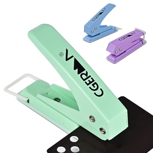 Single Hole Puncher, 3 Pack ， 1/4" Hole, 50% Labor Savings, Heavy Duty Metal Punch, 15 Sheet Capacity, for ID Cards, Chipboard, Art Project, Crafts Easy Punching, - size: Assorted Colors 3 Pack