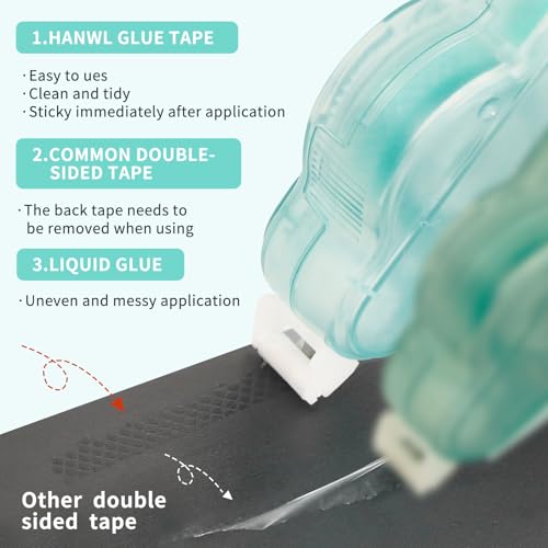Scrapbook Tape,4 Pack Double Sided Glue Tape Roller,39 FT x 0.23 in