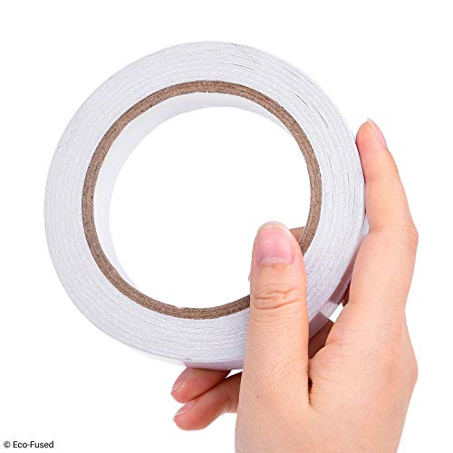 Premium Double Sided Adhesive Tape - Width: 0.79 Inch (20 mm) - Length: 27 Yards (25 m) - For Arts and Crafts, DIY and Office - Quick and Easy to Use on Paper, Glass, Plastic, Wood, Metal and Fabric - color: White, size: 1 Roll .79" X 27 Yards