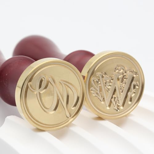 Letter Wax Seal Stamp Kit - Initial Alphabet W Stamp Head 2pcs, Vintage Monogram Stamps Wax Seal Kit with 200pcs Assorted Sealing Beads, Spoon, Metallic Gold Silver Pens - style: Letter W Wax Seal Stamp Kit