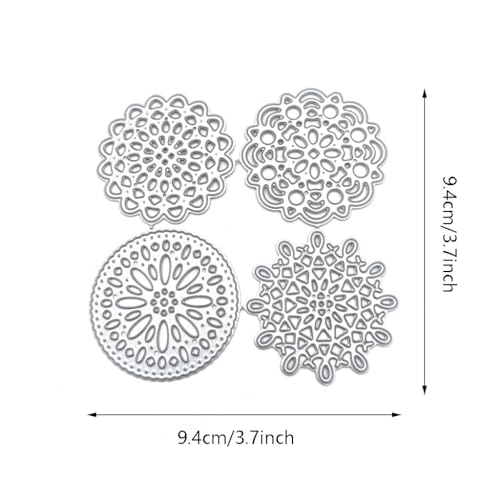 4pcs/lot Lace Round Frame Background Die Cuts for Card Making Scrapbooking - color: Silver-353round