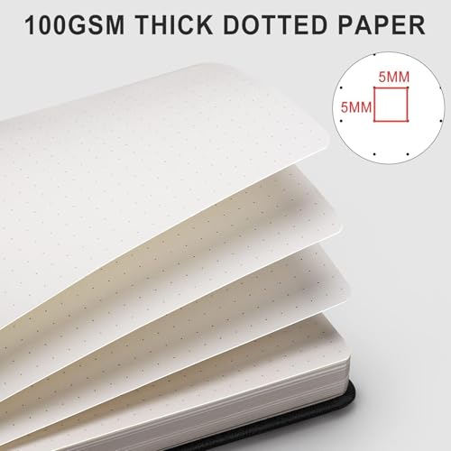 AHGXG Dotted Journal, 320 Pages, A5 (5.75'' × 8.38'') - color: Black, size: A5