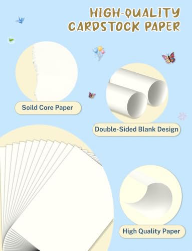 Cream Cardstock 5x7, 110 Sheets 5x7 Cardstock Paper, Ivory Cardstock 5 x 7 | 200 GSM Premium Blank Cream Card Stock Paper for Printer, DIY Cards, Greeting Cards, Wedding Invitations, Menus - color: Cream (Milkywhite), size: 5x7 IN-110 Sheets
