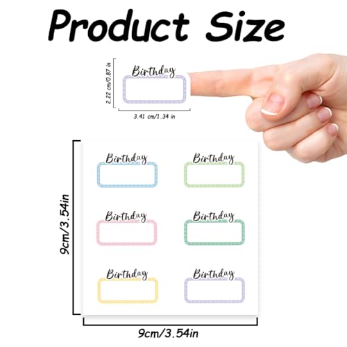 AHANDMAKER 120Pcs Planner Stickers Birthday Dialog Self-Adhesive Decals Colored Blank Box Stickers for Planner Calendar Scrapbook Crafting Arts Journaling Gift Bag Seal Theme Party Decor - style: Birthday Dialog