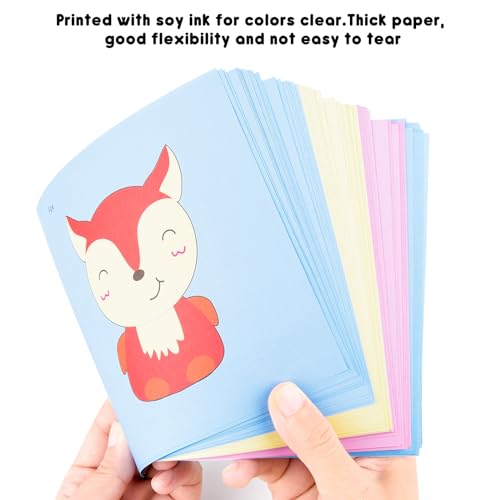 ASTARON 100 Pcs Paper Cutting Set with 2 Kids Safety Scissors